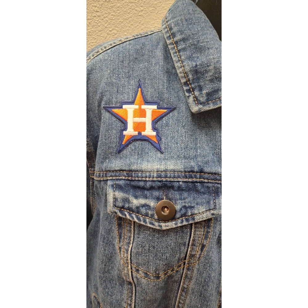 Houston Astros Adult Plus Size X Denim Baseball Jean Jacket MLB Jeremy Pena B17 - Picture 5 of 8